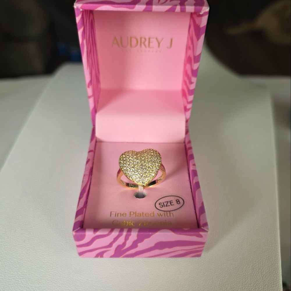 Audrey J.  Gold Heart Ring